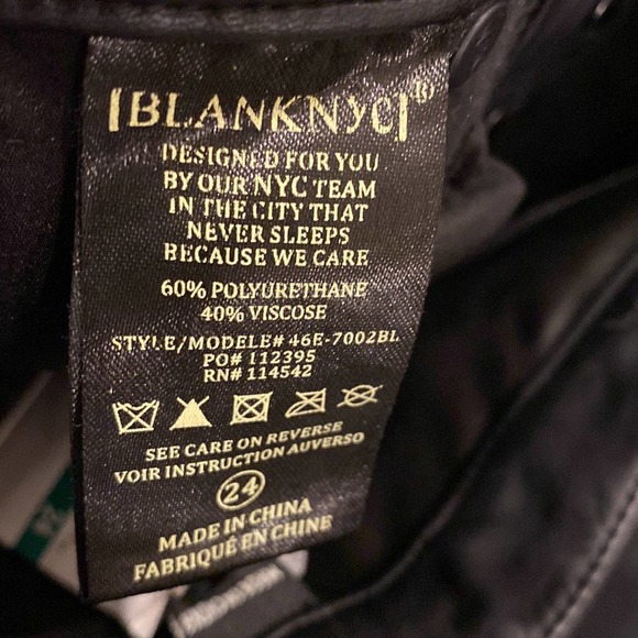 BlankNYC Faux Leather Exposed Button Fly Pants NEW - Picture 10 of 16